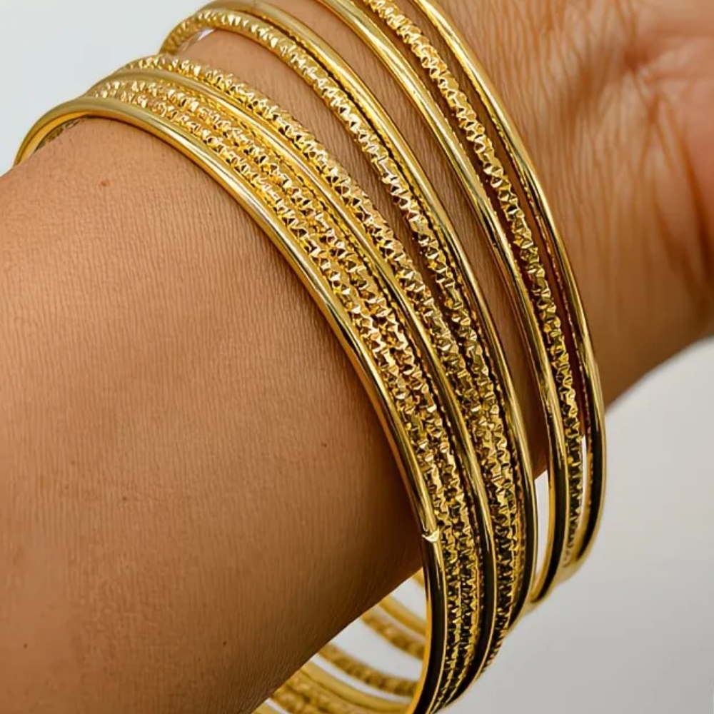 Gold Bangle Set - Picture 2 of 2